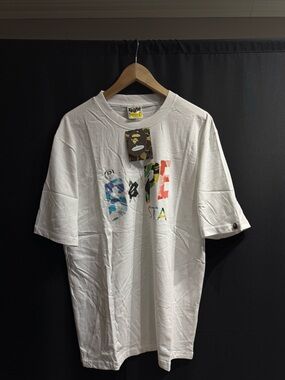 Bape White Multicolor BAPE STA Graphic Short-Sleeve Tee